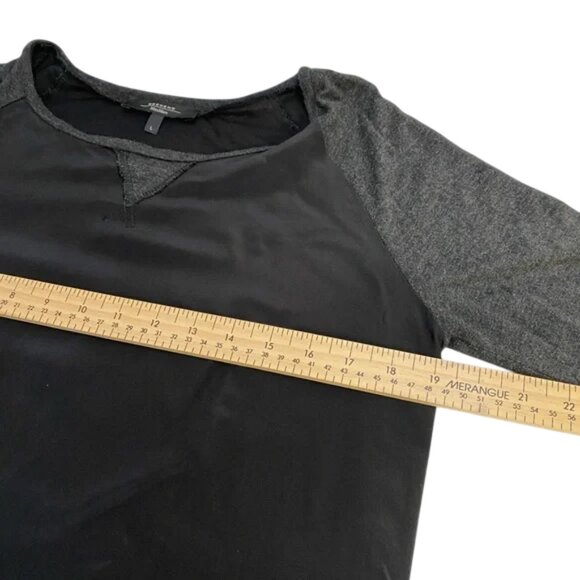 Weekend Max Mara silk panel long sleeve top black women's size L - Picture 9 of 10